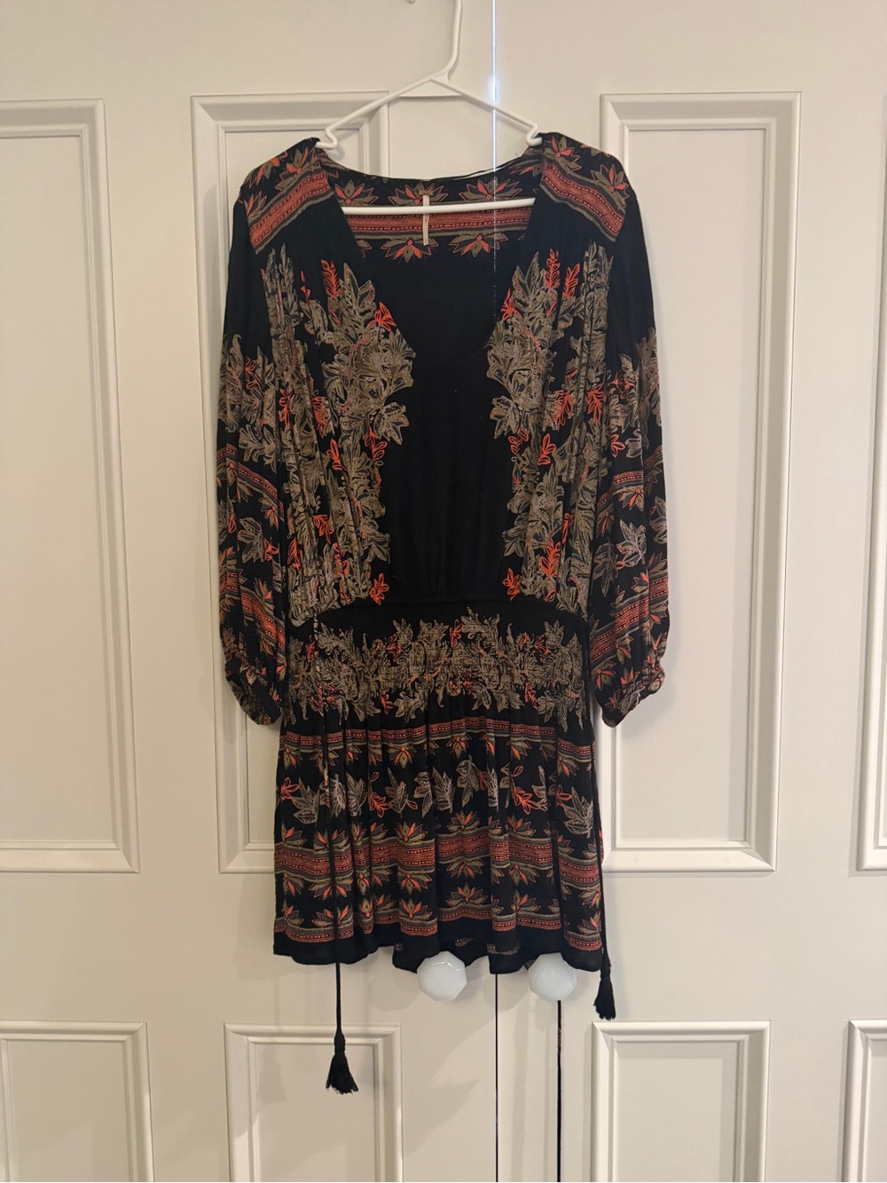 Free People Black Floral Print Tunic